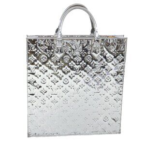 LOUIS VUITTON Monogram Miroir Sac Plat Hand Bag Silver LV Auth